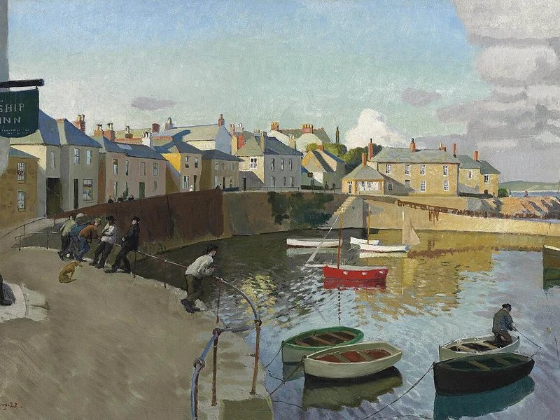1874-Harold Harvey - Una veduta di Mousehole (1922)